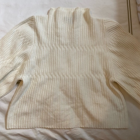 French Connection – Sophia Colorblock Balloon Sleeve Sweater white - Picture 3 of 5